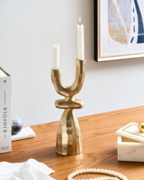 Beliani Candle Holder Kradenik Metal 33 Cm Gold - thumbnail 2
