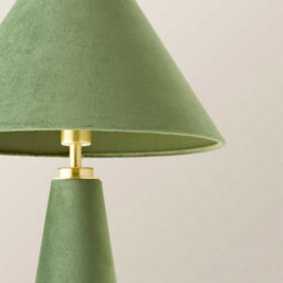 Valuelights Martha Green Conical Lamp Shade Velvet Fabric Table Lamp With Bulb - thumbnail 4