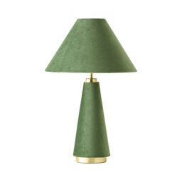 Valuelights Martha Green Conical Lamp Shade Velvet Fabric Table Lamp With Bulb - thumbnail 6