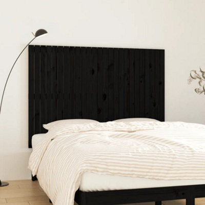 Berkfield Wall Headboard Black 159.5X3X110 Cm Solid Wood Pine - image 1
