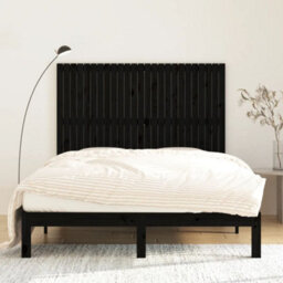 Berkfield Wall Headboard Black 159.5X3X110 Cm Solid Wood Pine - thumbnail 3