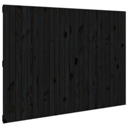 Berkfield Wall Headboard Black 159.5X3X110 Cm Solid Wood Pine - thumbnail 2