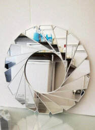 Biznest Large Wall Mirror Art Deco Frame Round Swivel Style Wall Mirror Glass 61Cm Swirl Design Home Decor (Silver)