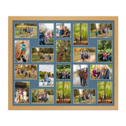 AK Frames 80X70Cm Country Pine Modern Multi Photo Frame With Pompadour Mount - Holds 20 Apertures (18X) 6X4, (2X) 4X4 Photos
