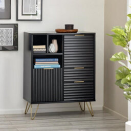 Oakham Premium Bellano 2 Door 2 Drawer Sideboard In Matt Black - thumbnail 3