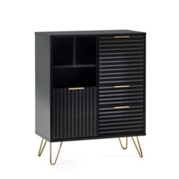Oakham Premium Bellano 2 Door 2 Drawer Sideboard In Matt Black - thumbnail 1