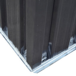 Living And Home Charcoal Black 4X6Ft Outdoor Galvanised Metal Garden Storage Shed With Sliding Door - thumbnail 6
