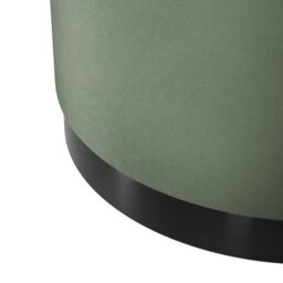 Wyld Haus Kalua Large Round Velvet Stool Sage Green Matt Black Base - thumbnail 3