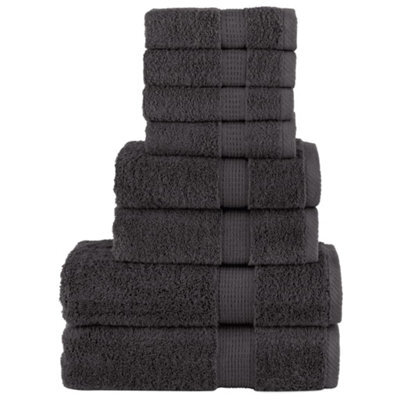Berkfield 8 Piece Premium Towel Set Solund Anthracite 600 Gsm - image 1