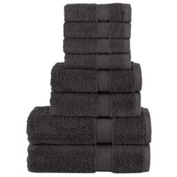 Berkfield 8 Piece Premium Towel Set Solund Anthracite 600 Gsm