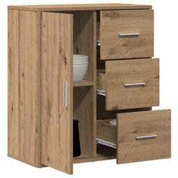 Berkfield Sideboard Artisan Oak 60 X 31 X 70 Cm Engineered Wood - thumbnail 3