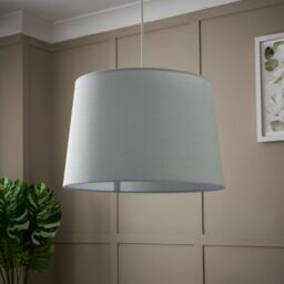 Inlight Lewell Duck Egg Linen Effect Contemporary Cylinder Light Shade (D)40Cm - thumbnail 2