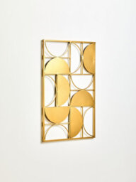Orsina Gold Semicircle Modern Wall Art, Warm Metallic Finished Wall Art For Living Room, Contemporary Wall Decor - thumbnail 4
