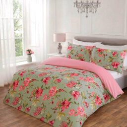 Julian Charles Home Lara Sage Green Floral Reversible Duvet Set - thumbnail 3
