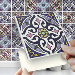 "Stick And Go Self Adhesive Stick On Tiles Morocco 4"" X 4"" Box Of 18 Apply Over Any Tile, Or Directly On To The Wall" - thumbnail 3