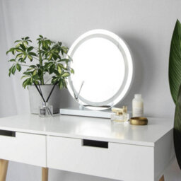 Jack Stonehouse Lucille Hollywood Round Vanity Mirror With Halo Led Light Bulbs Makeup Beauty - thumbnail 1