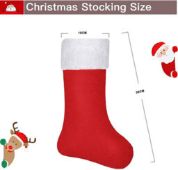 Shatchi Bombay Collections Christmas Santa Stocking Red Felt Hanging Sack Xmas - thumbnail 5