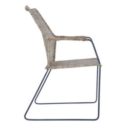 Orsina Angled Design Natural Rattan Chair, Easy To Clean Outdoor Chair, Arm & Backrest Rattan Chair, Rattan Chair - thumbnail 3