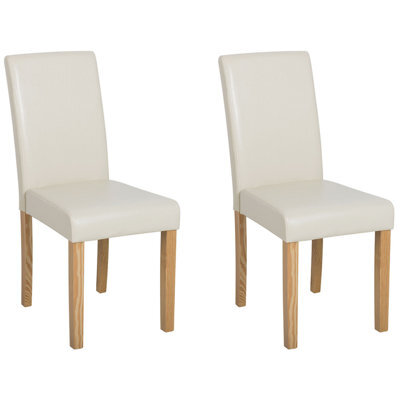 Beliani Set Of 2 Dining Chairs Broadway Faux Leather Beige - image 1