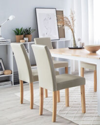 Beliani Set Of 2 Dining Chairs Broadway Faux Leather Beige - thumbnail 2