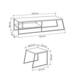 Decortie Pal Modern Tv Unit Multimedia Centre Mocha Grey With Storage Tv Cabinet 163Cm - thumbnail 3