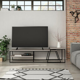 Decortie Pal Modern Tv Unit Multimedia Centre Mocha Grey With Storage Tv Cabinet 163Cm - thumbnail 9