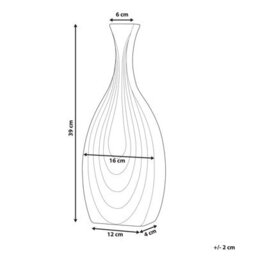 Beliani Black Porcelain Carved Irregular Table Vase 39 Cm - thumbnail 4