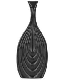 Beliani Black Porcelain Carved Irregular Table Vase 39 Cm - thumbnail 3