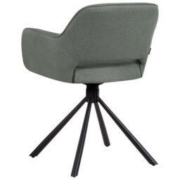 Beliani Set Of 2 Dining Chairs Swivel Loures Fabric Dark Green - thumbnail 7