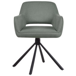 Beliani Set Of 2 Dining Chairs Swivel Loures Fabric Dark Green - thumbnail 6