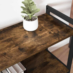 Berkfield Modern Bookcase Smoked Oak 80 X 30 X 48.5 Cm Engineered Wood - thumbnail 4