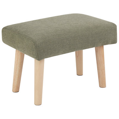 Beliani Fabric Footstool Green Takoma Ii - image 1