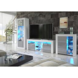 Creative Furniture Pulse Tv Unit 145Cm - White & Grey Gloss Doors - thumbnail 6