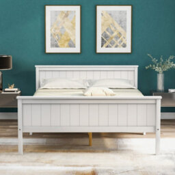 Matteo Sturdy Pine Wood Bed Frame With Headboard And Footboard, Ivory - Suitable For Kids Bedroom - thumbnail 7