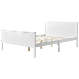Matteo Sturdy Pine Wood Bed Frame With Headboard And Footboard, Ivory - Suitable For Kids Bedroom - thumbnail 5