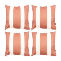 icon Indoor And Outdoor Striped Waterproof Filled Cushion Burnt Orange Set Of 4 - thumbnail 1