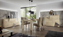 FurniComp LTD Furnicomp Giulia 3 Door Oak Sideboard With Mirrors - thumbnail 4