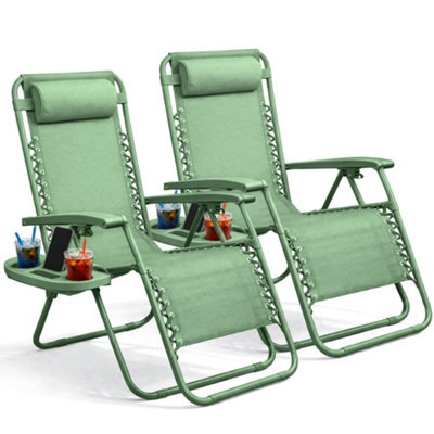 Keplin Standard Model Of Gravity Chair 110X65X90Cm, 2Pk Adjustable Reclining Zero Gravity Lounger For Garden & Patio, Green - image 1