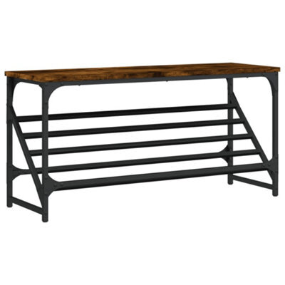 Berkfield Classic Shoe Rack Smoked Oak 90X30X45 Cm Engineered Wood