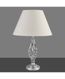 Lighting Supermarket Kingswood Barley Twist Traditional Table Lamp & Shade - Satin Silver - thumbnail 4