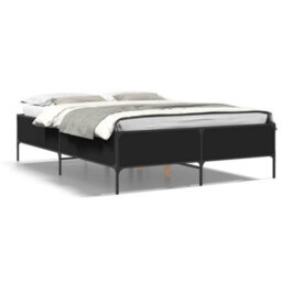 Berkfield Bed Frame Without Mattress Black 135X190 Cm Double - thumbnail 2
