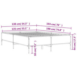 Berkfield Bed Frame Without Mattress Black 135X190 Cm Double - thumbnail 9