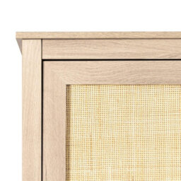 Swish Furniture Willow Oak & Real Rattan 3 Door Triple Wardrobe With 2 Drawers Bedroom Storage Furniture - thumbnail 8