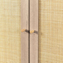 Swish Furniture Willow Oak & Real Rattan 3 Door Triple Wardrobe With 2 Drawers Bedroom Storage Furniture - thumbnail 7