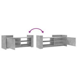 Berkfield Tv Cabinet Concrete Grey 100X35X40 Cm Engineered Wood - thumbnail 7