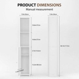 Slim Tall White Bathroom Storage Cabinet - thumbnail 2