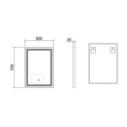 Royal Bathrooms Oslo 500 X 700mm Black Led Framed Rectangle Bathroom Led Mirror With Demister Pad & Touch Sensor - thumbnail 5