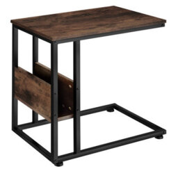 Tectake Bedside Table Wigan - Industrial Style, With Side Compartment, 55 X 36.5 X 60 Cm - Industrial Wood Dark, Rustic - thumbnail 3