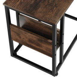 Tectake Bedside Table Wigan - Industrial Style, With Side Compartment, 55 X 36.5 X 60 Cm - Industrial Wood Dark, Rustic - thumbnail 4