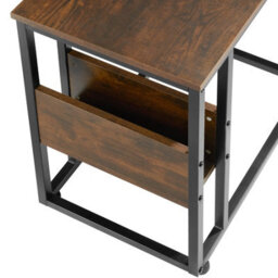 Tectake Bedside Table Wigan - Industrial Style, With Side Compartment, 55 X 36.5 X 60 Cm - Industrial Wood Dark, Rustic - thumbnail 7